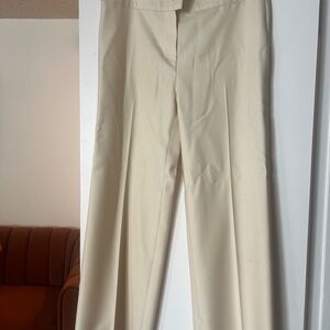CHANEL Cream Wide Leg Women's Pants with silk interior